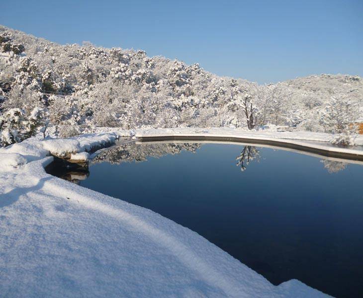 Bassins naturels en hiver à la Garde Freinet