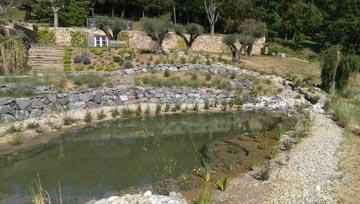Création d'un étang à poissons avec cascade à La Garde Freinet